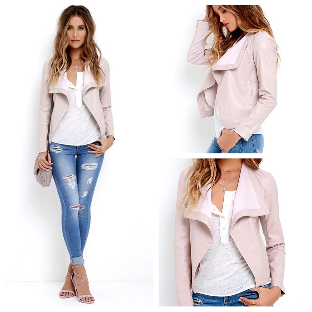 BB Dakota Ariana Pink Vegan Leather Jacket Medium - Picture 2 of 5